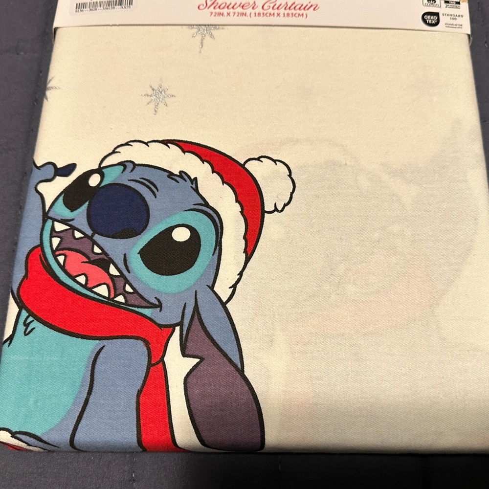 NWT Stitch Christmas Shower Curtain